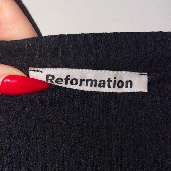 Sultry Reformation Black Bodycon Knit Mini Dress! - Picture 2 of 3